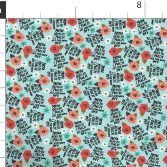 Pretty Flowers and Swears Fitted Face Mask - Picture 8 of 9